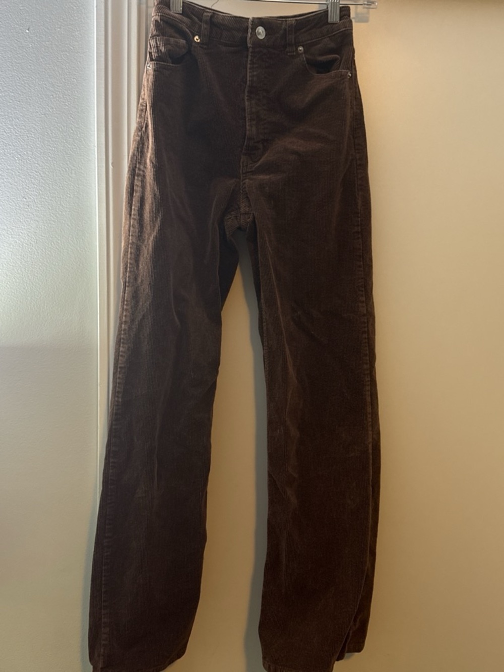 H&M Divided Brown Corduroy Straight-Leg Pants